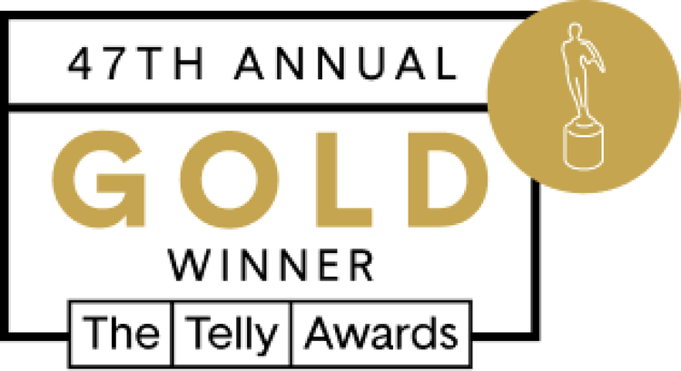 47th Annual Telly Awards Gold Winner badge